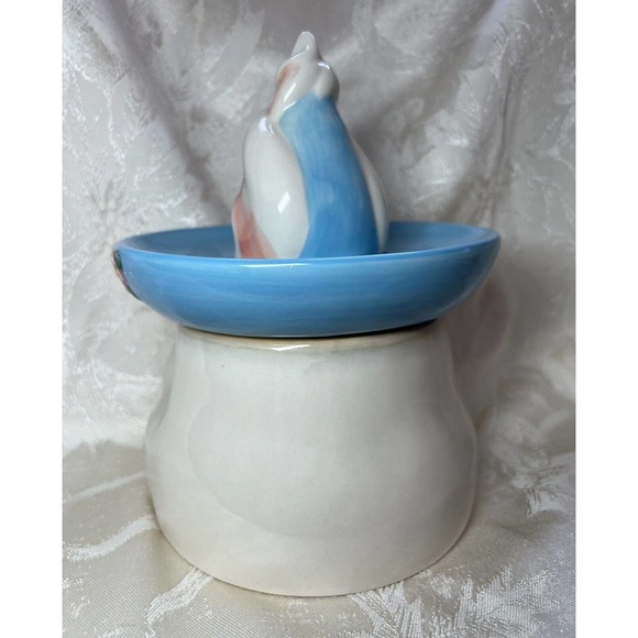 Bunny Rabbit Reamer/Juicer Pastel Ceramic Cracker Barrel, Collectible Vase - Picture 4 of 13